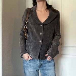 Kenar Dark Gray Textured Blazer